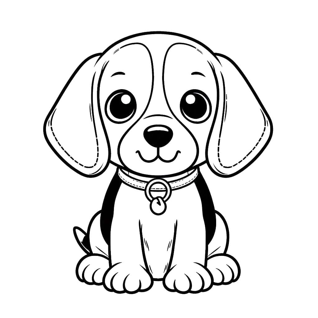Kolorowanka Narysuj Beagle wydruku