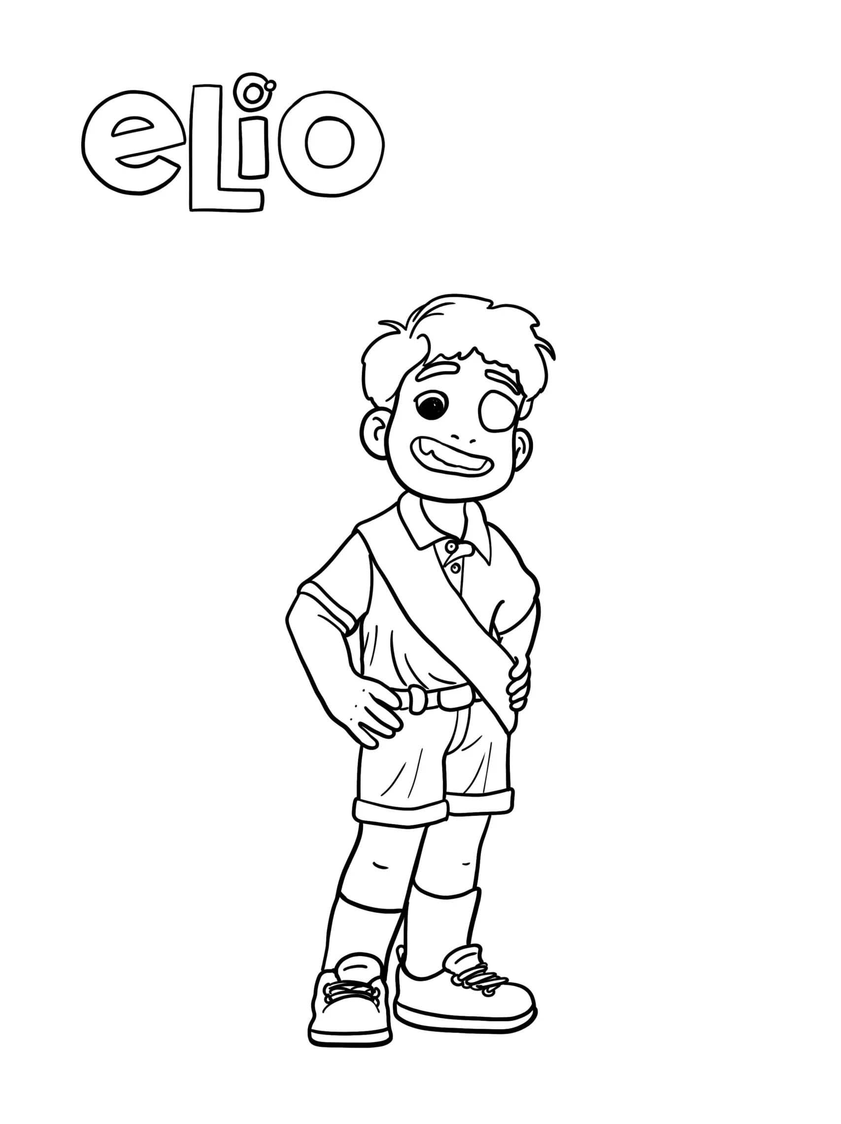 Kolorowanka Narysuj Elio prosty do druku