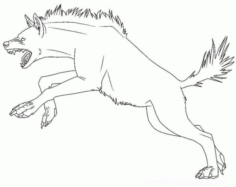 Kolorowanka Narysuj Hiena bezpłatny wydruku