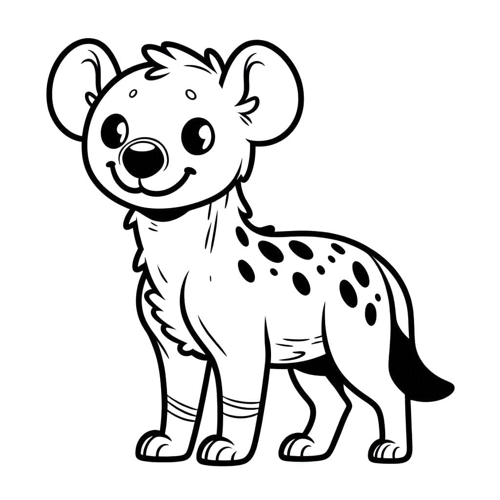 Kolorowanka Narysuj Hiena łatwe
