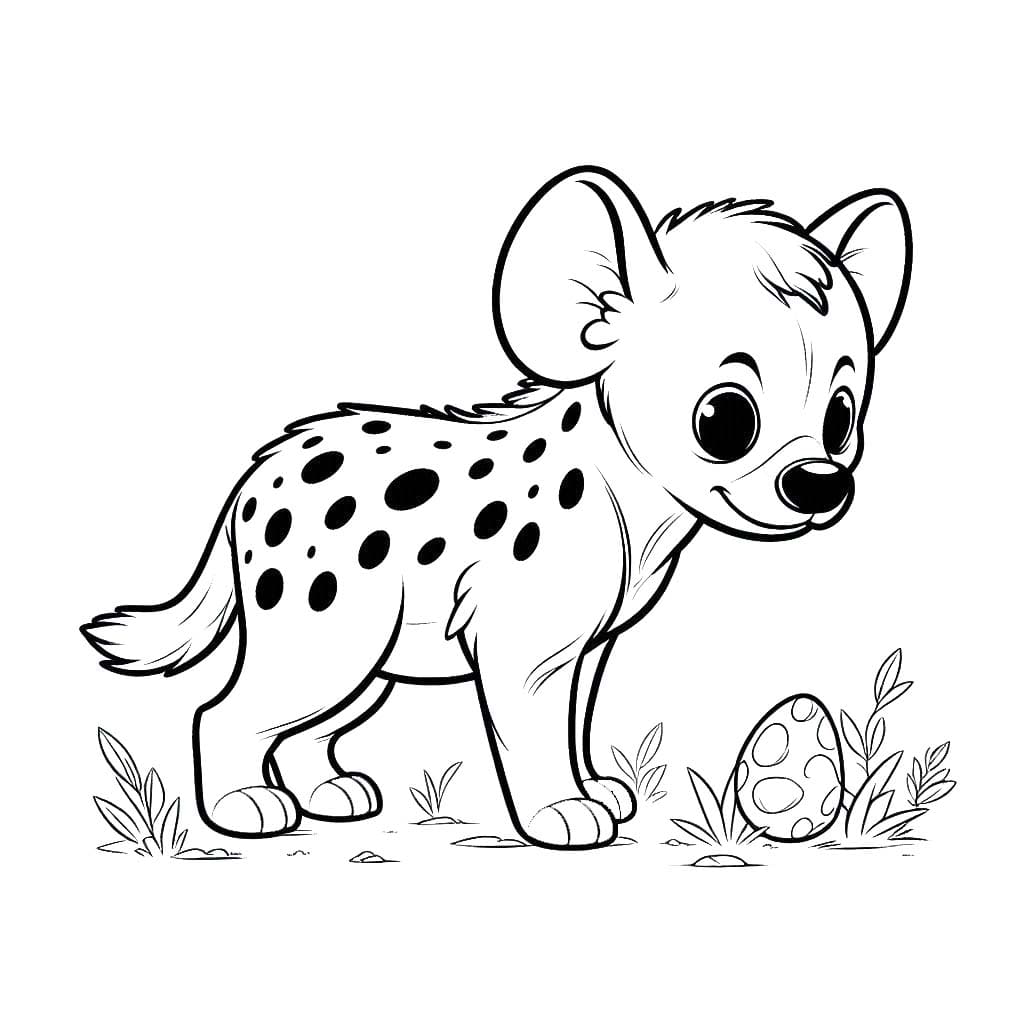 Kolorowanka Narysuj Hiena podstawowy do druku