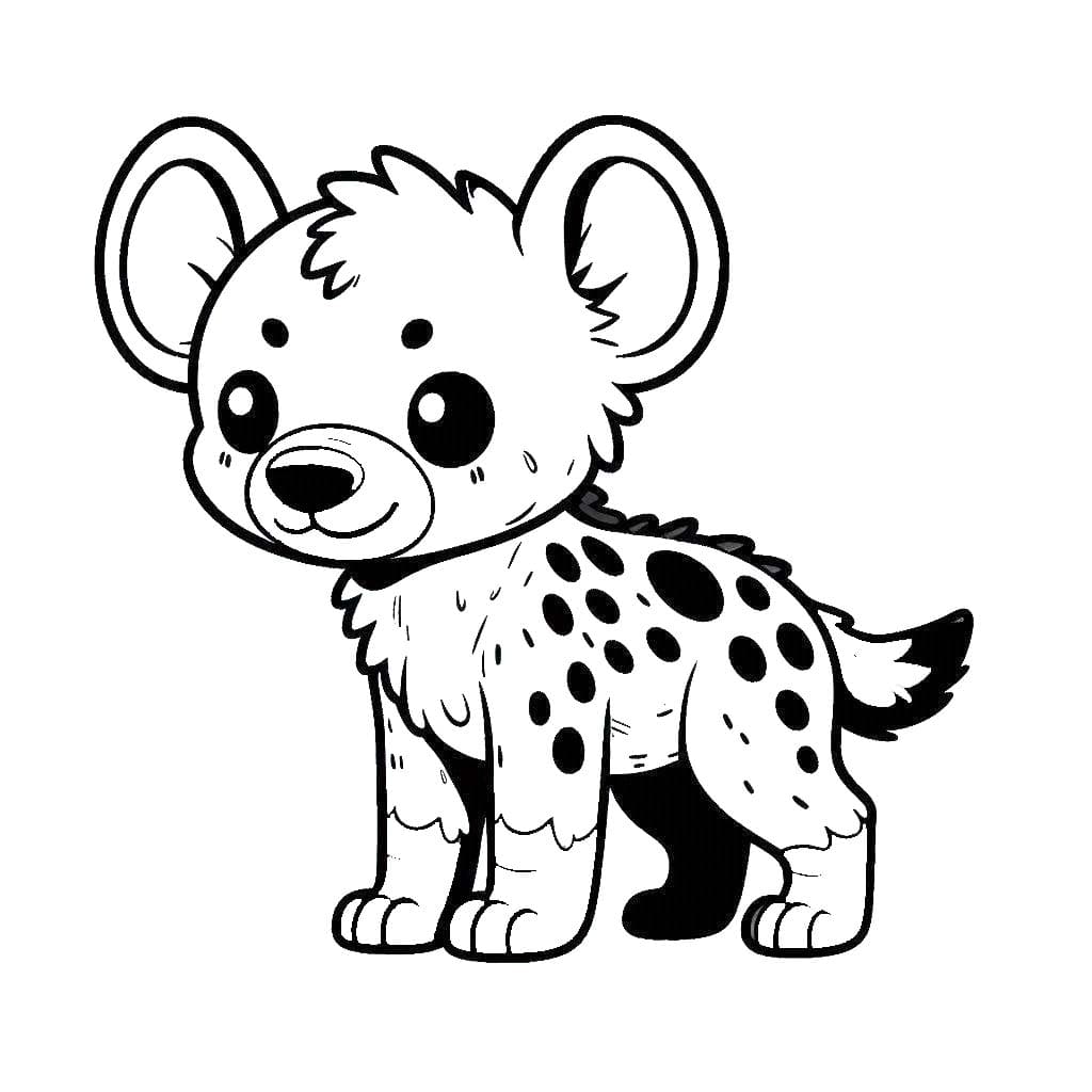 Kolorowanka Narysuj Hiena podstawowy