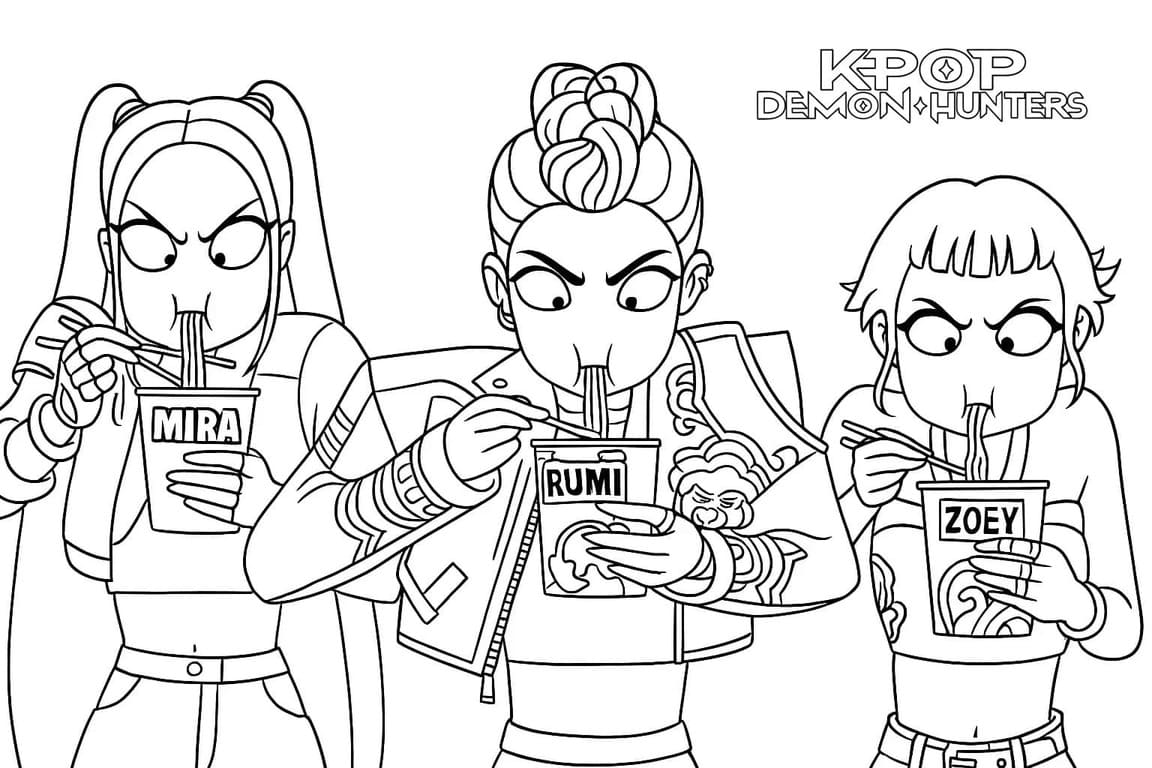 Kolorowanka Narysuj KPop Demon Hunters 1