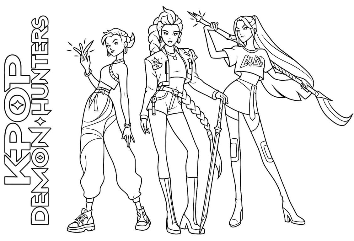 Kolorowanka Narysuj KPop Demon Hunters 3