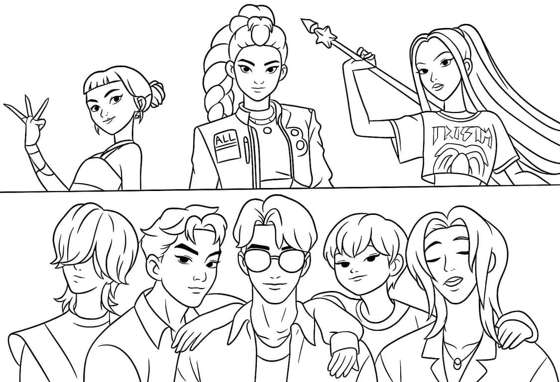 Kolorowanka Narysuj KPop Demon Hunters 4