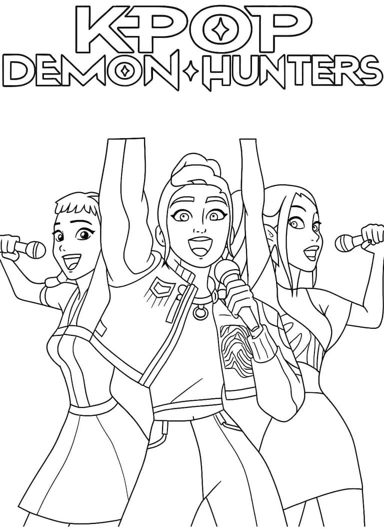 Kolorowanka Narysuj KPop Demon Hunters 5