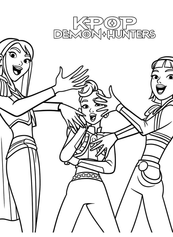 Kolorowanka Narysuj KPop Demon Hunters 6