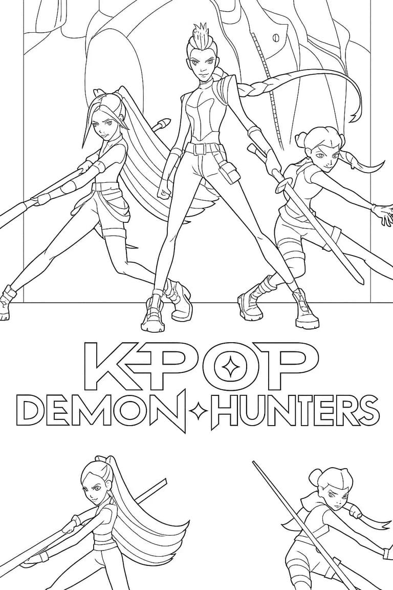 Kolorowanka Narysuj KPop Demon Hunters 7