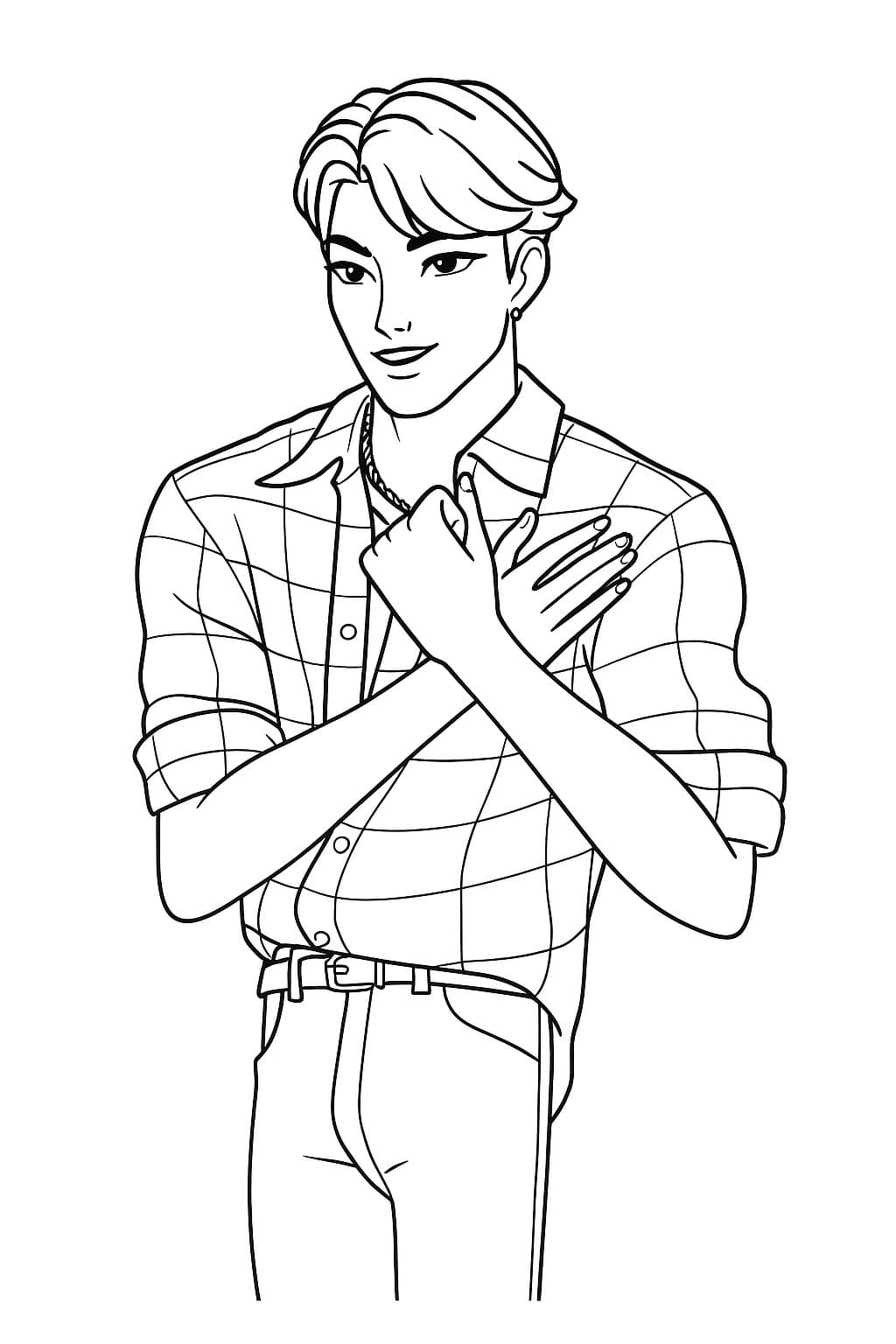 Kolorowanka Narysuj KPop Demon Hunters bezpłatna łatwy