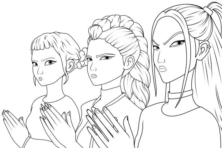 Kolorowanka Narysuj KPop Demon Hunters bezpłatnie dla dzieci
