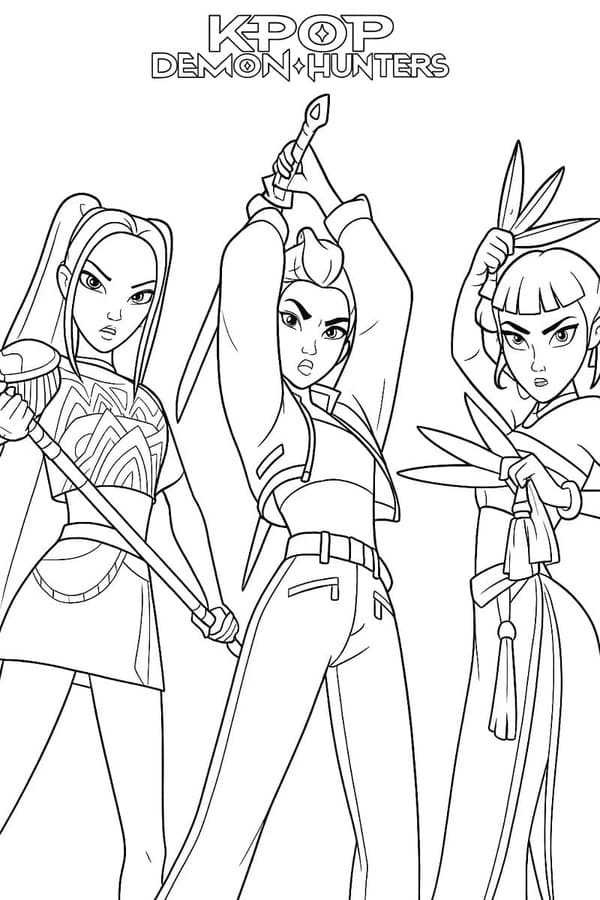 Kolorowanka Narysuj KPop Demon Hunters bezpłatny