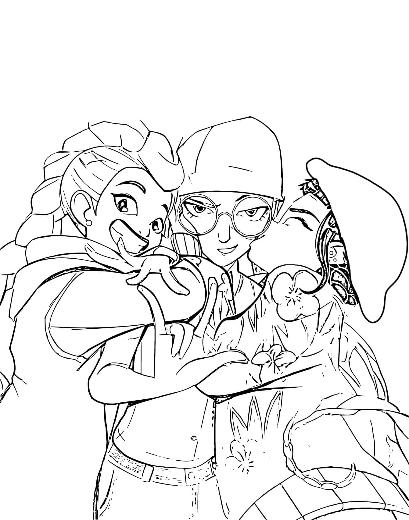 Kolorowanka Narysuj KPop Demon Hunters do druku