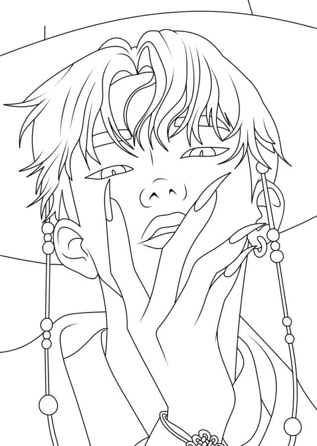 Kolorowanka Narysuj KPop Demon Hunters łatwy