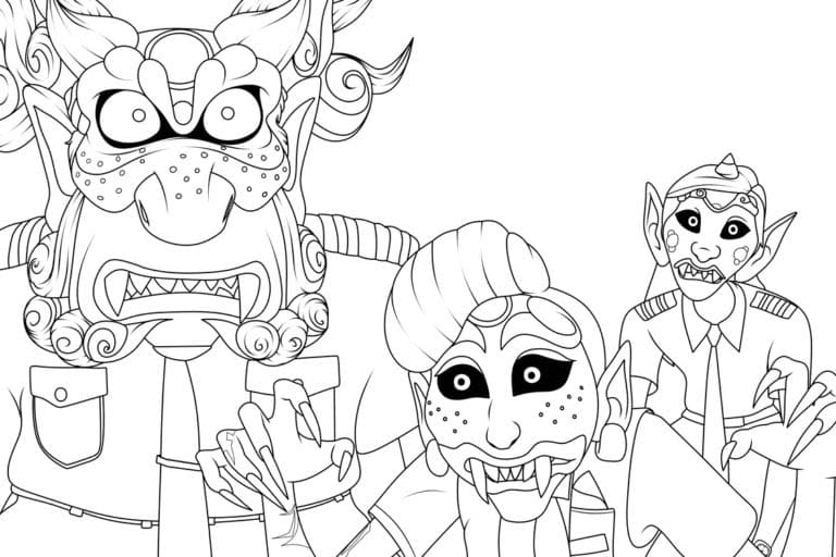 Kolorowanka Narysuj KPop Demon Hunters prosty