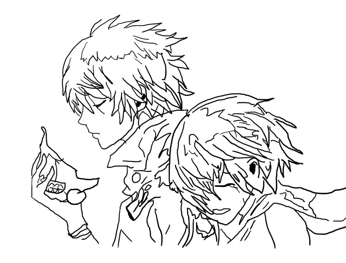 Kolorowanka Narysuj Kaneki i Touka