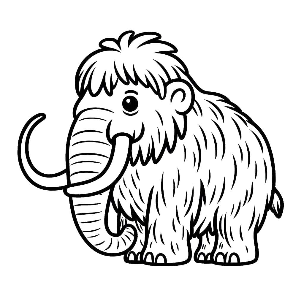 Kolorowanka Narysuj Mamut do druku