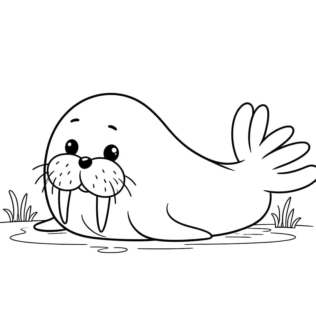 Kolorowanka Narysuj Mors prosty