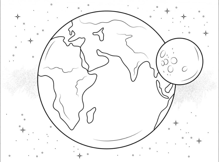 Kolorowanka Narysuj Planety naszkicować