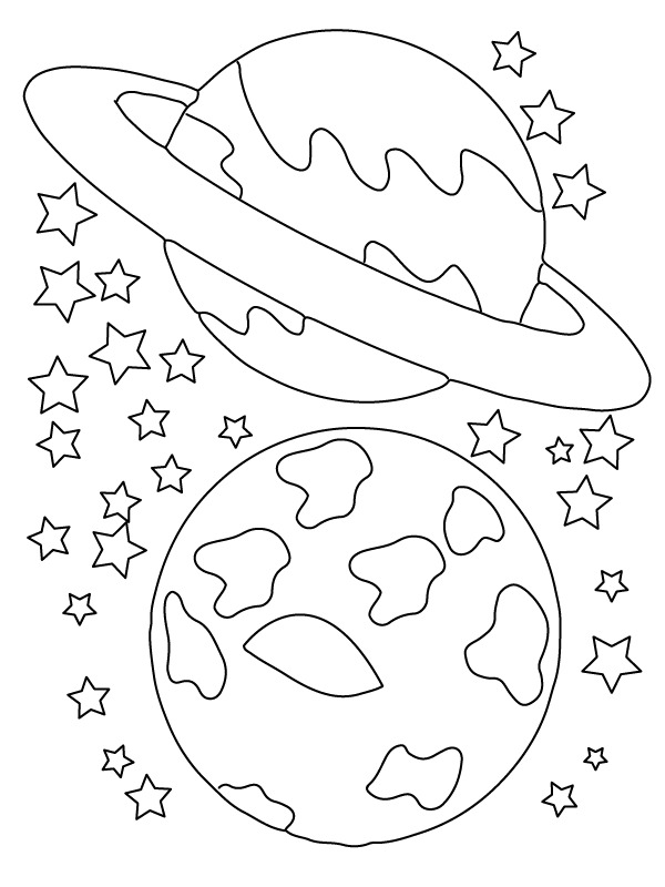 Kolorowanka Narysuj Planety wydruku