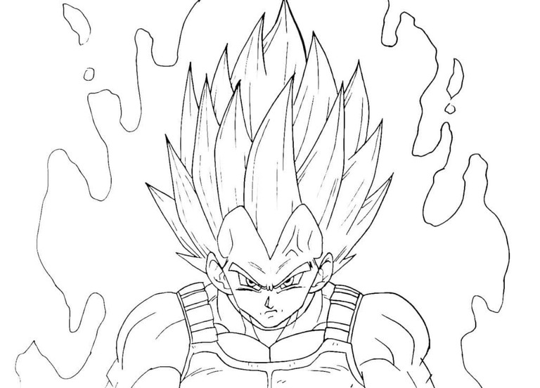 Kolorowanka Narysuj Vegeta 1
