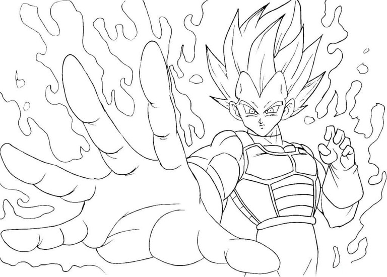 Kolorowanka Narysuj Vegeta 2
