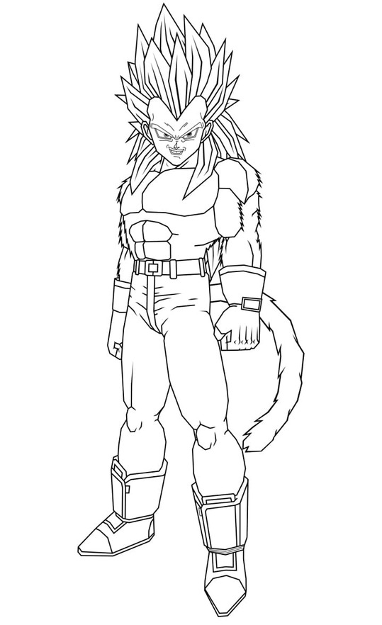 Kolorowanka Narysuj Vegeta bezpłatna podstawowa