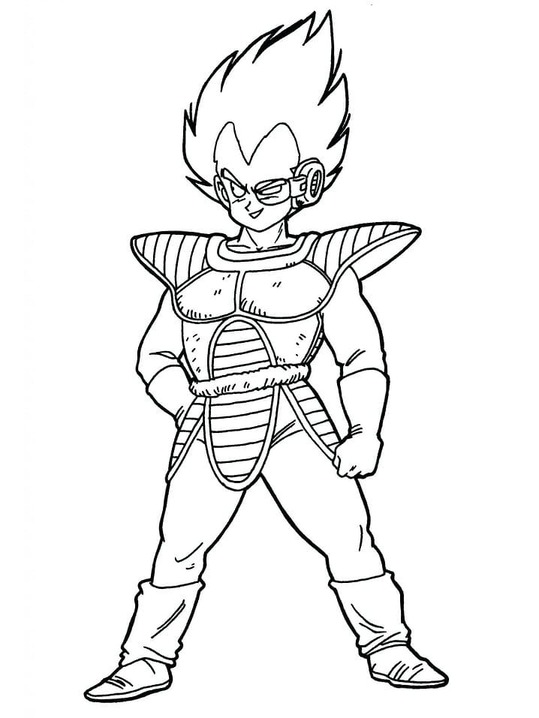 Kolorowanka Narysuj Vegeta podstawowa do druku