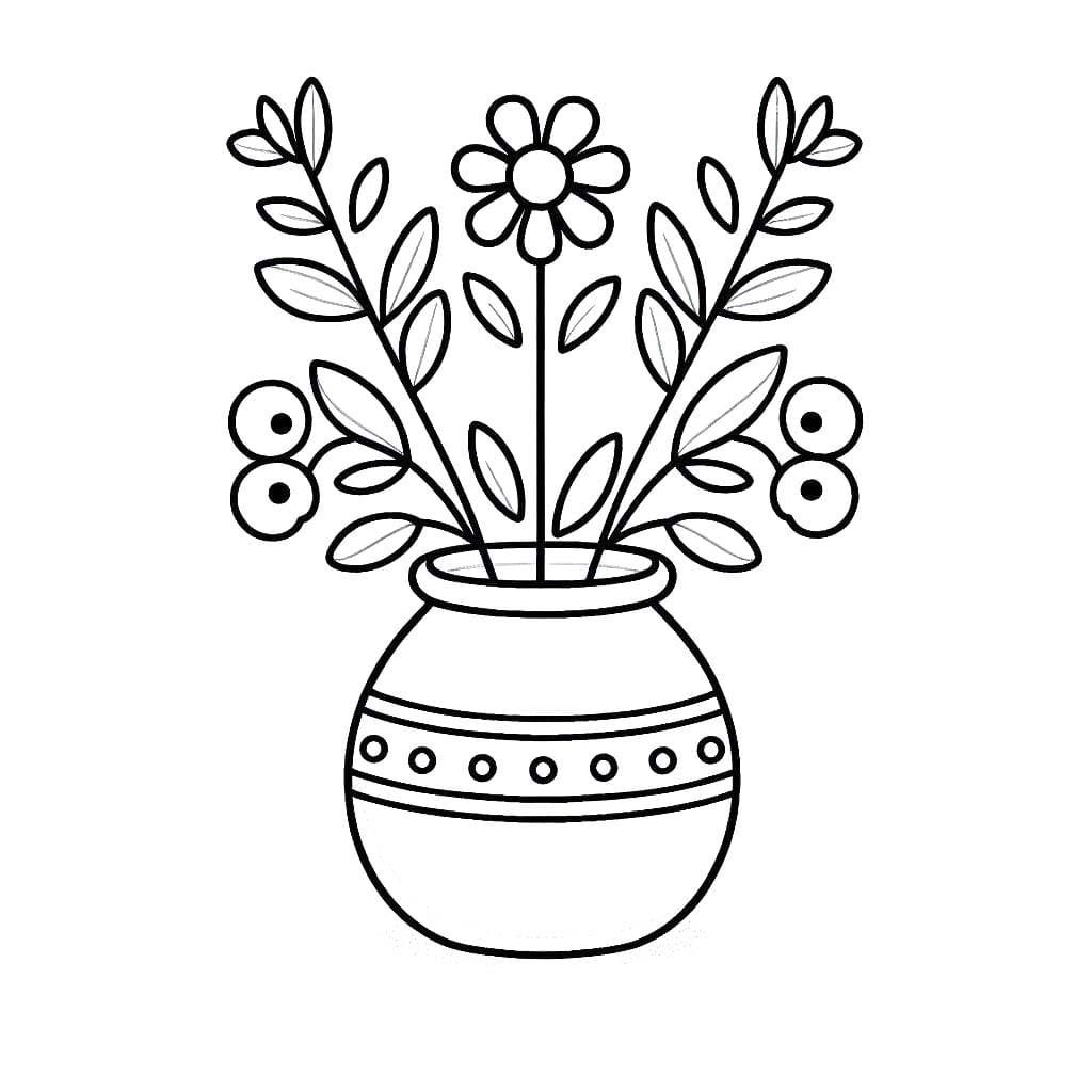 Kolorowanka Narysuj Wazon Na Kwiaty bezpłatnie dla dzieci