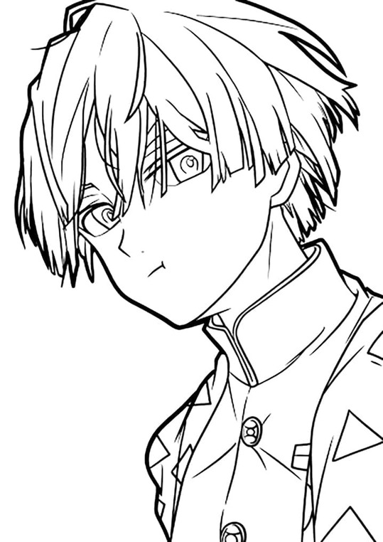 Kolorowanka Narysuj Zenitsu 7