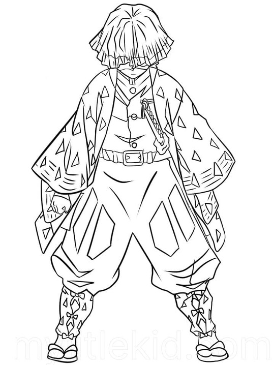 Kolorowanka Narysuj Zenitsu 8