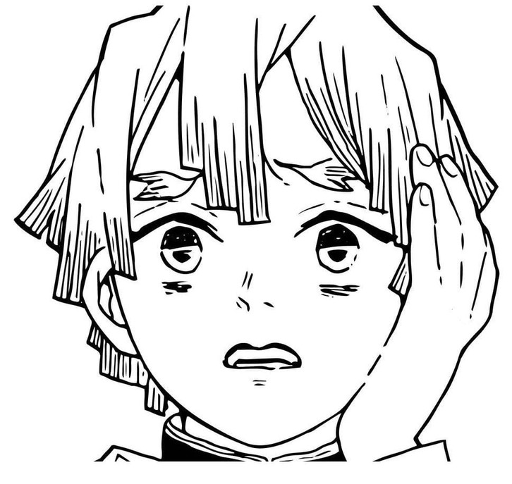 Kolorowanka Narysuj Zenitsu twarz