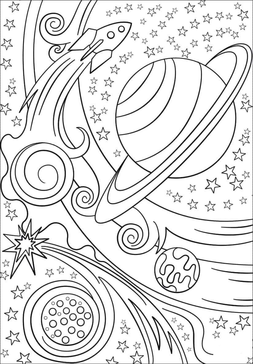 Kolorowanka Planety prosty do druku