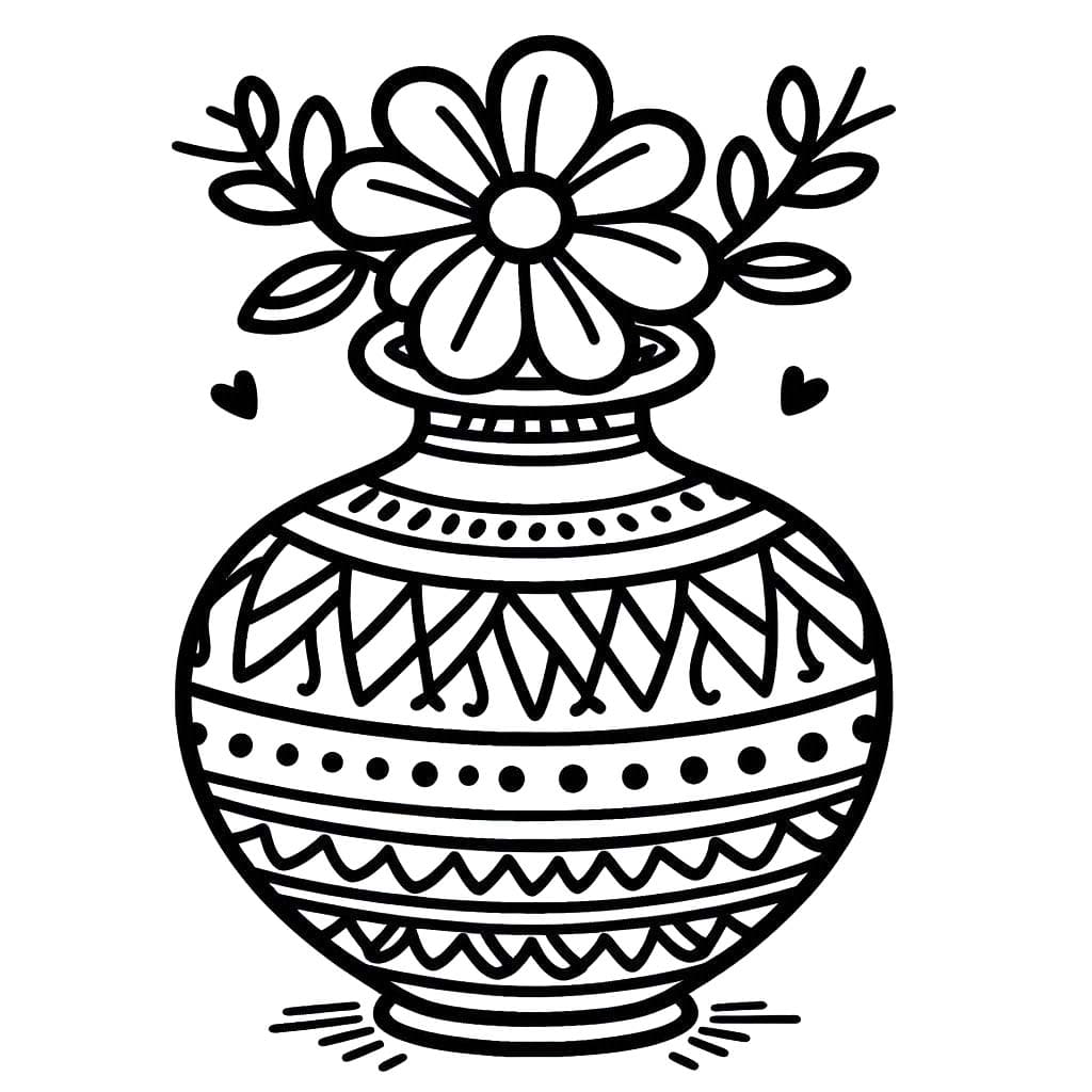 Kolorowanka Wazon Na Kwiaty 1