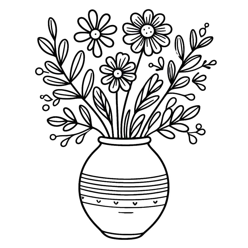 Kolorowanka Wazon Na Kwiaty 2