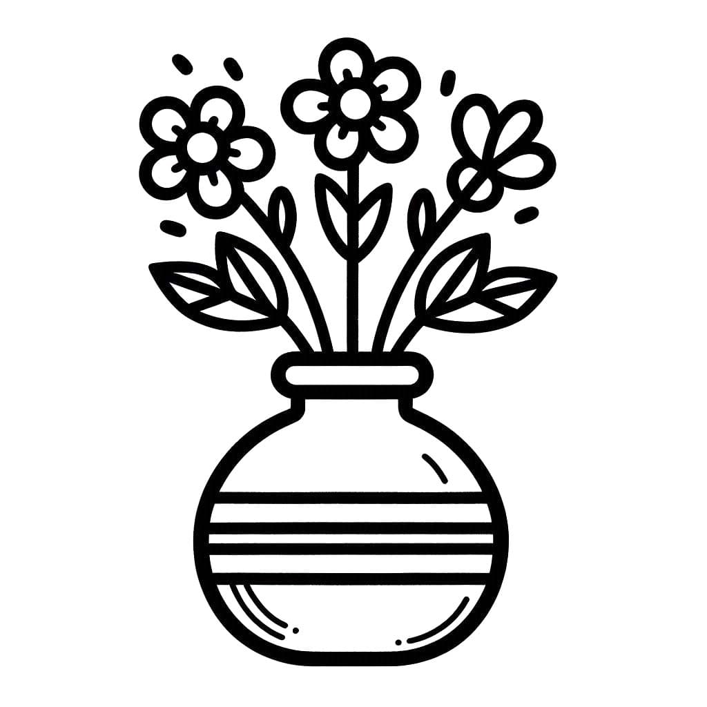 Kolorowanka Wazon Na Kwiaty 3