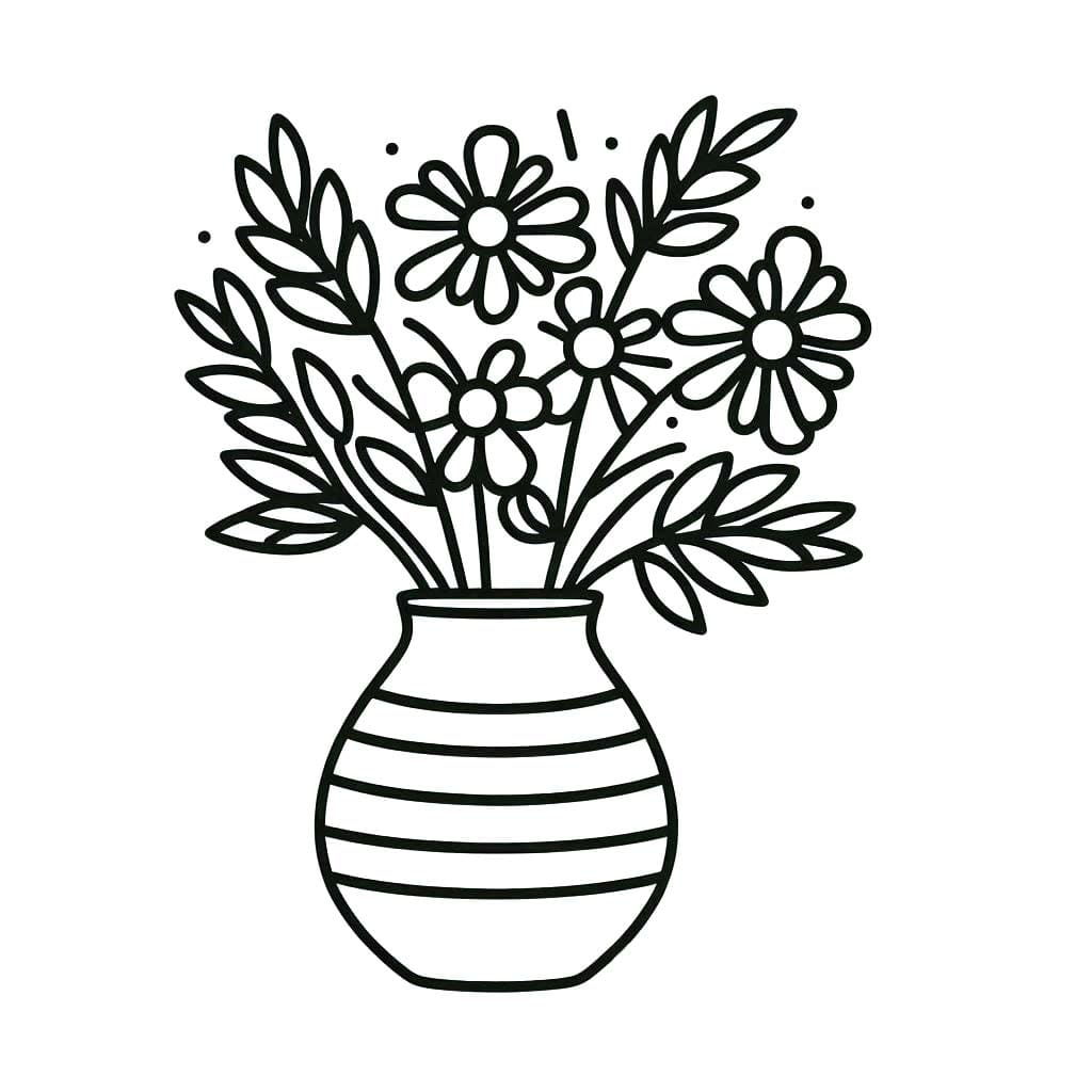 Kolorowanka Wazon Na Kwiaty 4