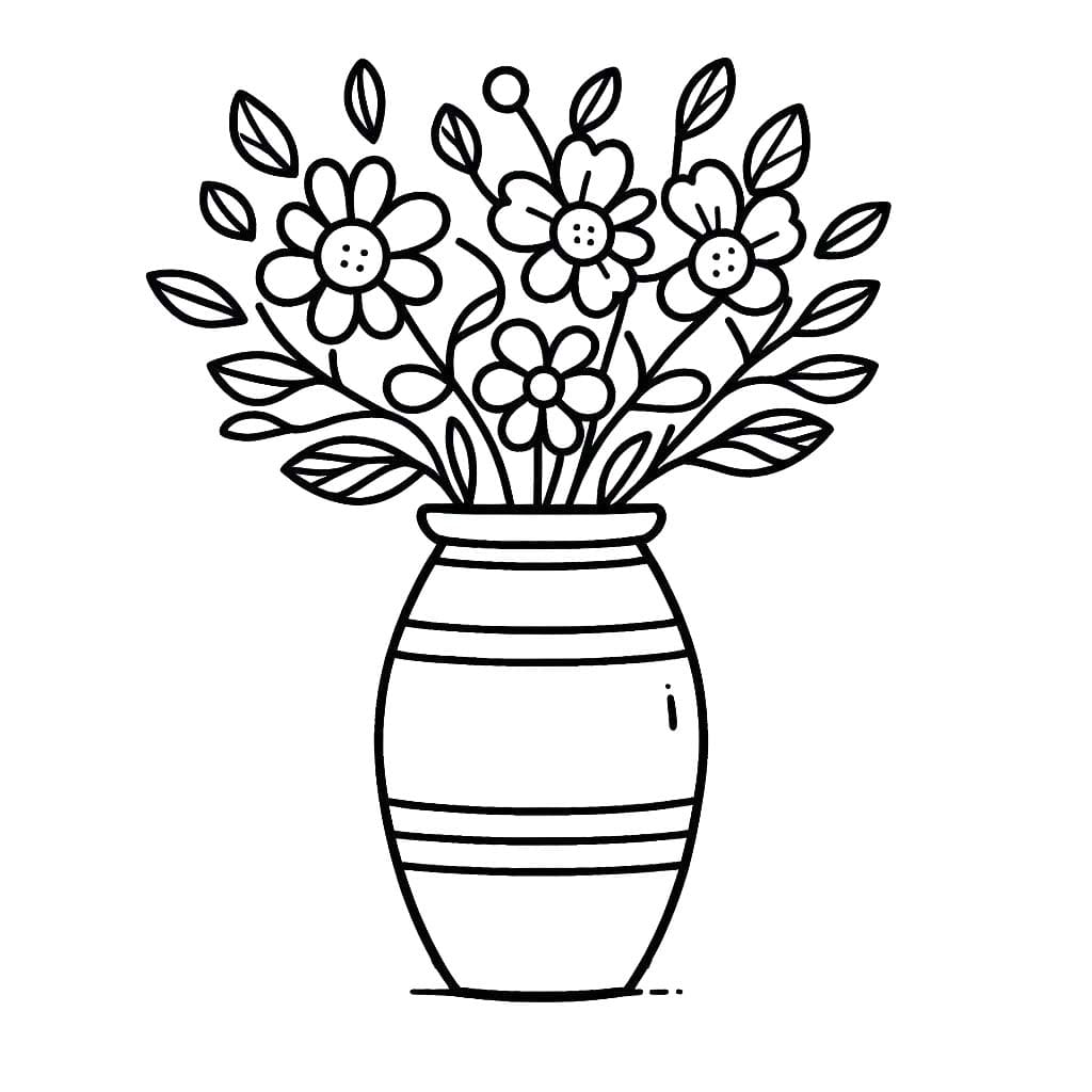 Kolorowanka Wazon Na Kwiaty 6