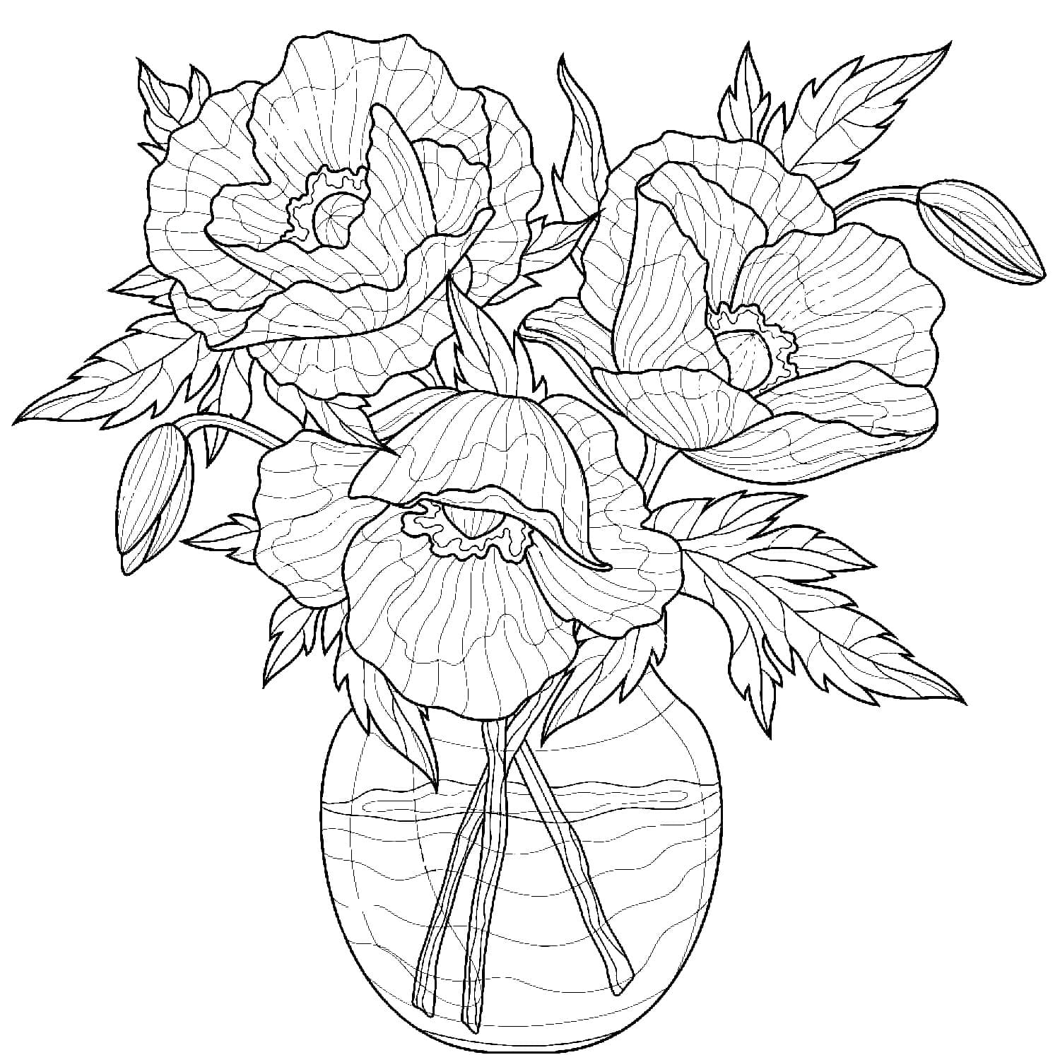Kolorowanka Wazon Na Kwiaty Ładny