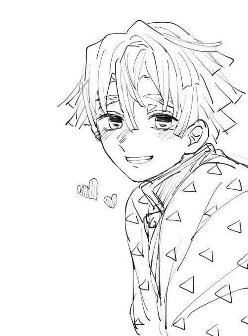 Kolorowanka Zenitsu bezpłatnie dla dzieci