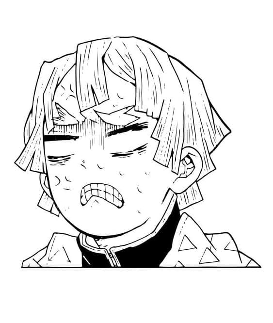 Kolorowanka Zenitsu bezpłatny wydruku