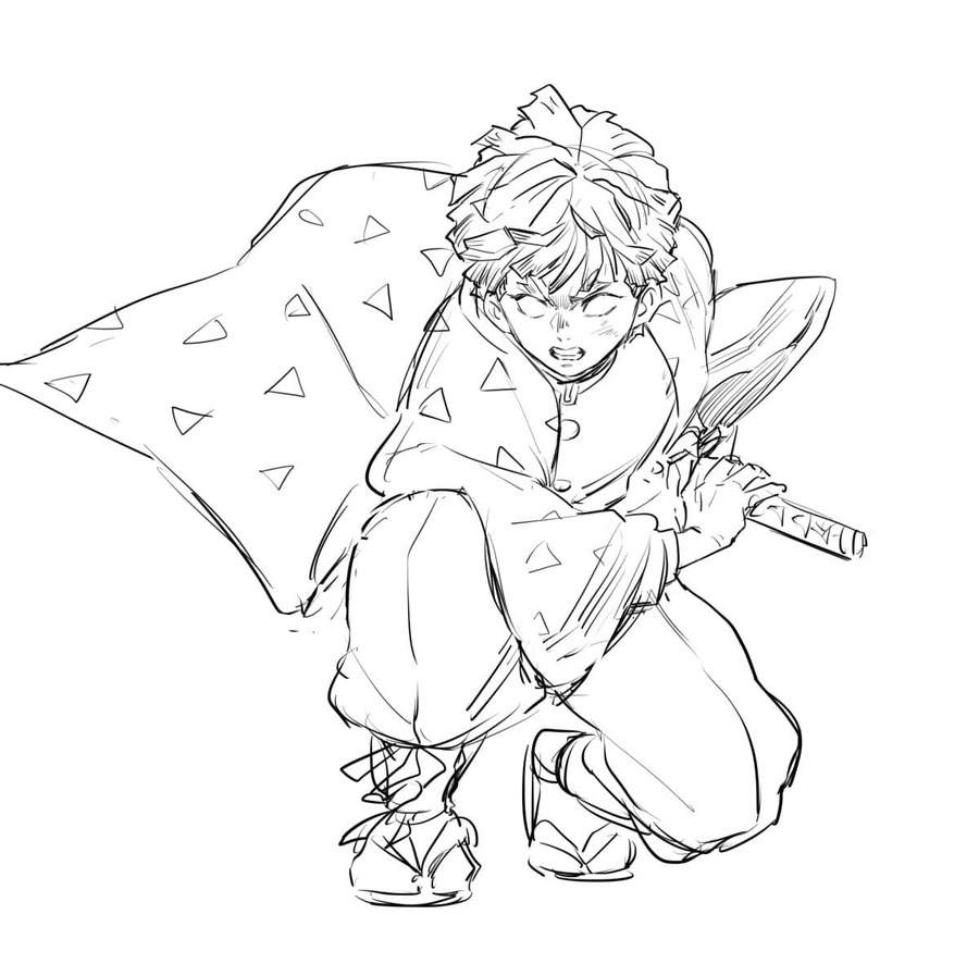 Kolorowanka Zenitsu dla dzieci