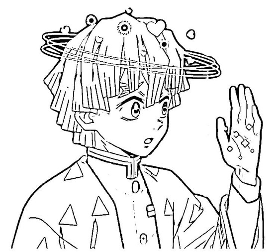 Kolorowanka Zenitsu do druku dla dzieci