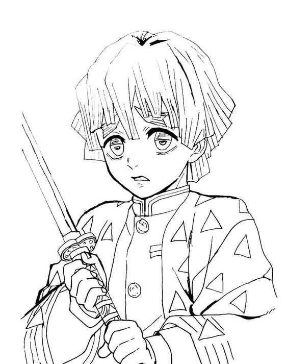 Kolorowanka Zenitsu do druku
