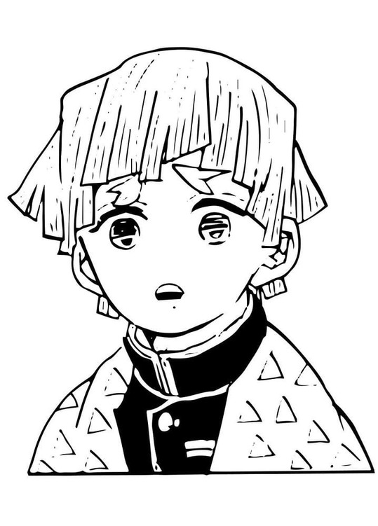 Kolorowanka Zenitsu wydruku