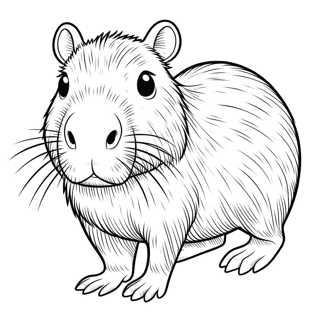 Kolorowanka Kapibara bezpłatny wydruku