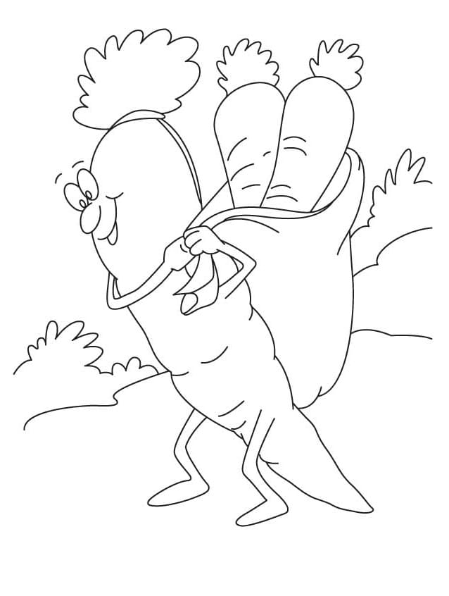 Kolorowanka Marchewki szczęśliwy