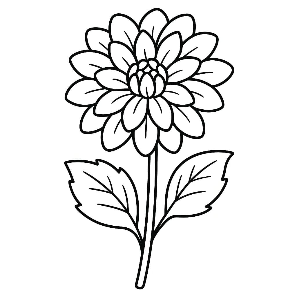 Kolorowanka Narysuj Dalia 4