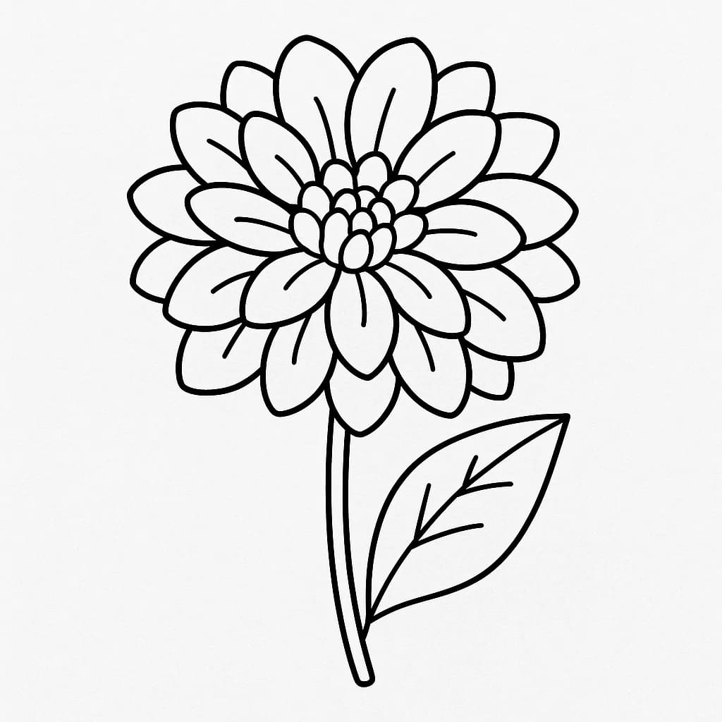 Kolorowanka Narysuj Dalia 6
