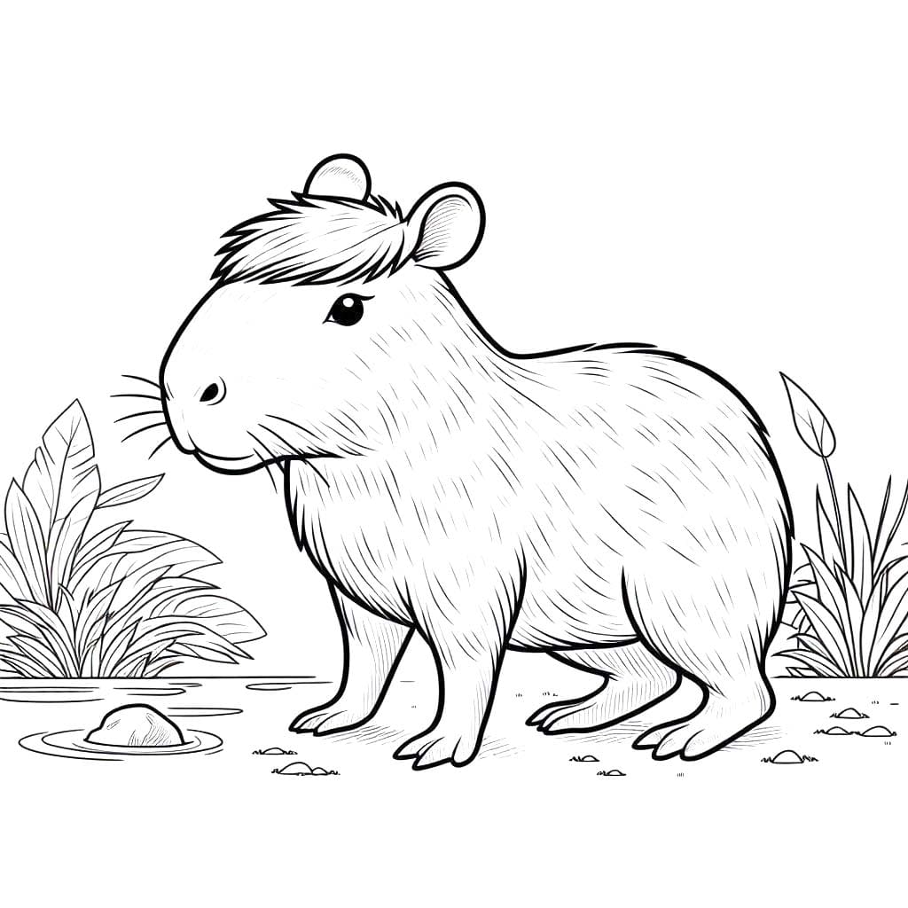 Kolorowanka Narysuj Kapibara 7