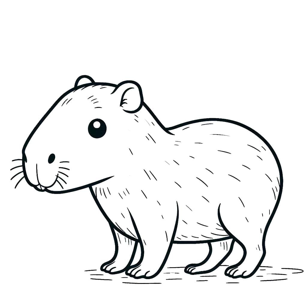 Kolorowanka Narysuj Kapibara 8